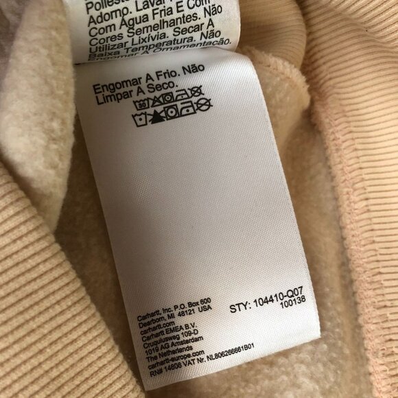 Carhartt Womens Sweatshirt Medium Relaxed Midweight Crewneck Block Logo Sleeve - Picture 10 of 16